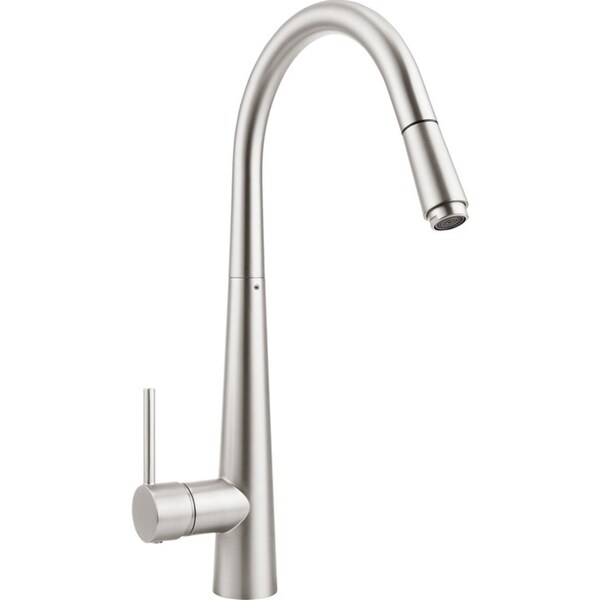 Brushed Nickel Brass Swivel Pull Out Spout Kitchen Sink Mixer Tap Laundry Faucet