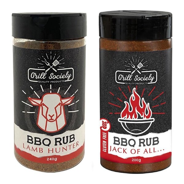 Grill Society Lamb Hunter 240g & Jack Of All 200g BBQ Rub Food/Kitchen Condiment