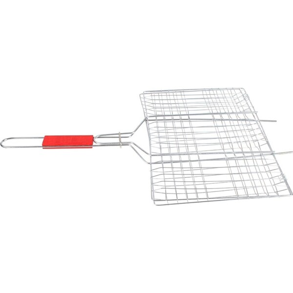Wildtrak Jumbo BBQ/Fish/Meat Grilling Basket 35x25cm Stainless Steel w/ Handle