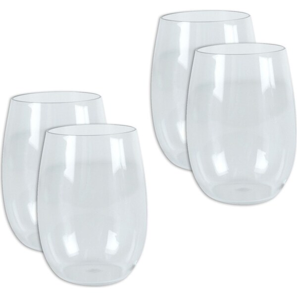 4pc Wildtrak Tritan Stemless Plastic 444ml Wine Glass Outdoor Camping Drink Cup