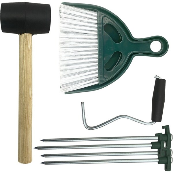 8pc Wildtrak Tent Essential Kit Rubber Mallet/Peg Extractor/Stakes w/ Net Bag