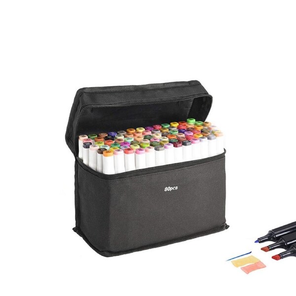 OZNALA 80PCS Marker Pen Set Dual Heads Graphic Artist Craft Sketch Copic TOUCH Markers