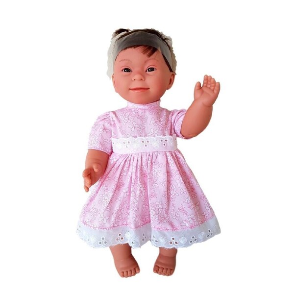 Down Syndrome Doll Brunette Hair Girl 37cm
