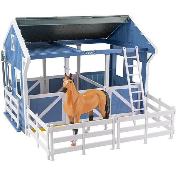 Breyer Horses Deluxe Blue Country Stable & Horse Wash Stall Freedom 1:12 Scale 61149