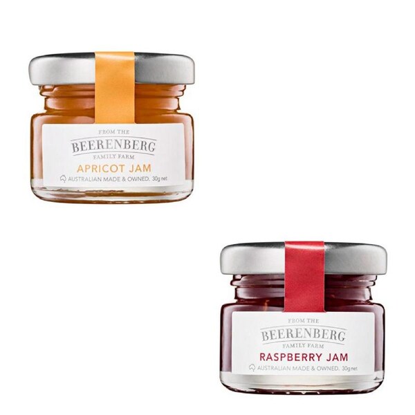 Beerenberg Mixed Jams Raspberry, Apricot 30G x 120