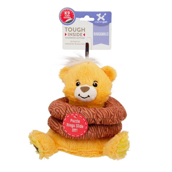 Charming Pet Ringamals Plush Puzzle Dog Toy - Bear