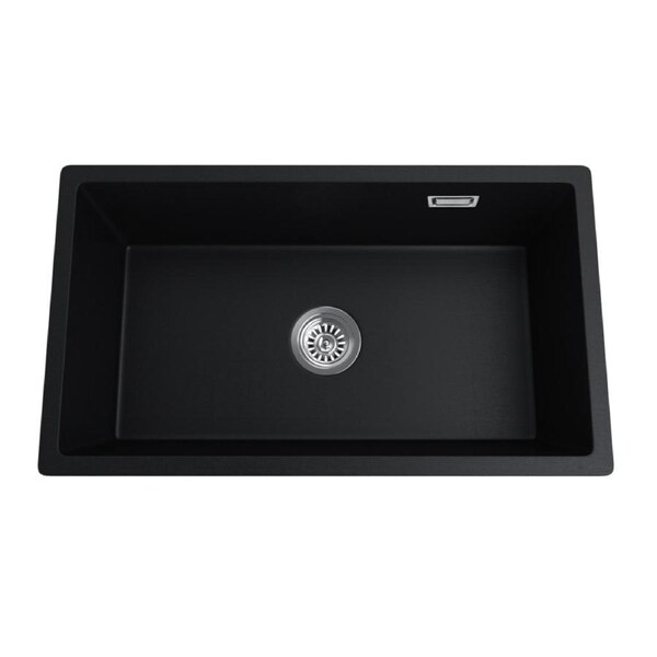 735x420x200mm Black Granite Stone Kitchen Sink Single Big Bowl Under/Topmount Basin