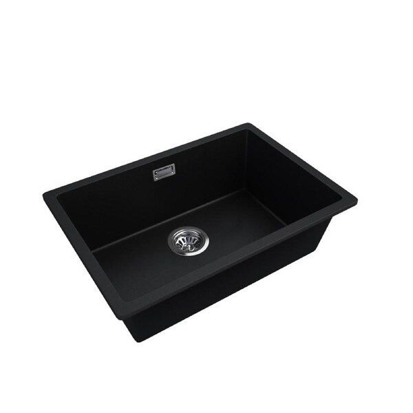 600x450x200mm Black Granite Stone Single Bowl Kitchen Sink Top/Undermount Basin