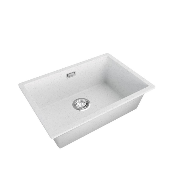 600x450x200mm White Granite Stone Single Bowl Kitchen Laundry Sink Basin Top/Under/Flush Mount