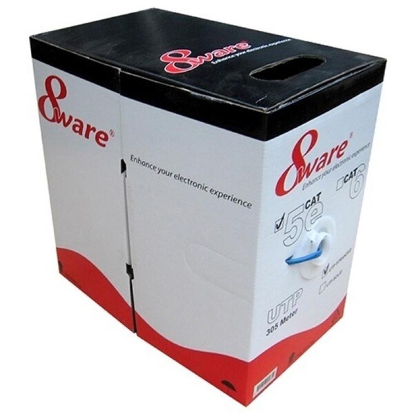 8Ware Cat5E 100m Solid Ethernet Cable/Connector Lead Cord w/ Dispenser Blue