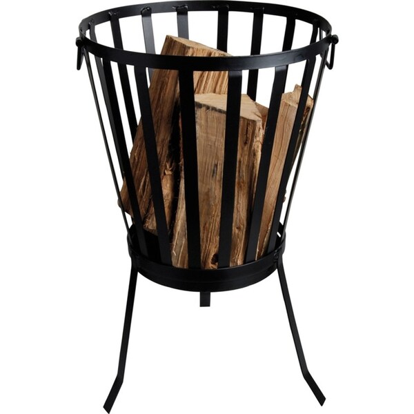 Wildtrak Fire Basket 3-Legged 58cm Outdoor/Patio Heating Camping Flame Pit Black