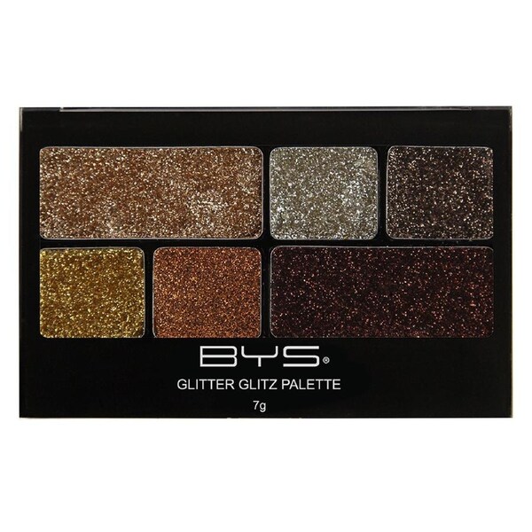 BYS Glitter Glitz 7g Gel Base Makeup/Cosmetics Palette Lustre Metals 6 Shades