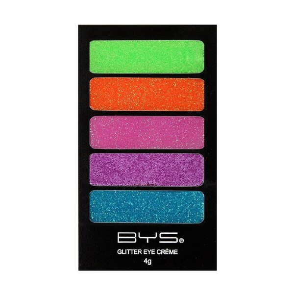 BYS Glitter Creme 4g Gel Base Makeup/Cosmetic/Beauty Palette Neon Glow 5 Shades