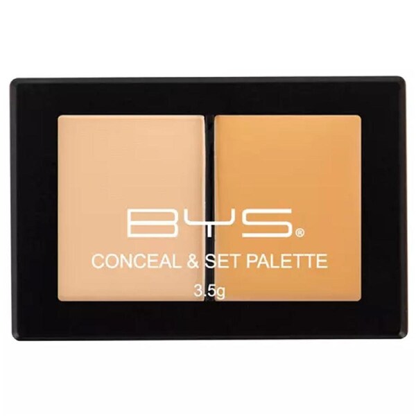 BYS Conceal/Set Palette Medium Beige Face Makeup Cosmetic Beauty 2 Shades 3.5g