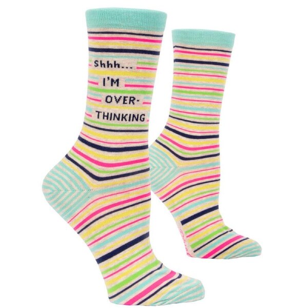 Blue Q Womens Crew Socks - Shhh... I'm Over-Thinking