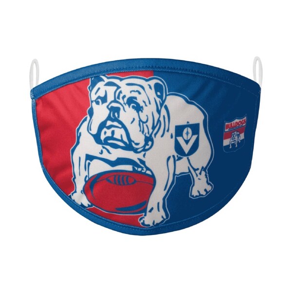AFL Face Mask 2 Pack - Western Bulldogs - Washable - Adult - 3 Layer Protection