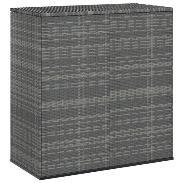 Garden Cushion Box PE Rattan 100x49x103.5 cm Grey vidaXL