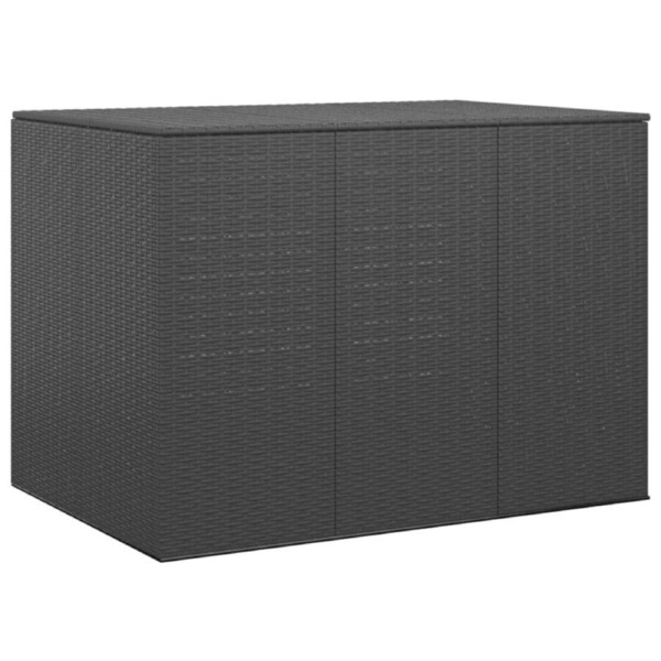 Garden Cushion Box PE Rattan 145x100x103 cm Black vidaXL