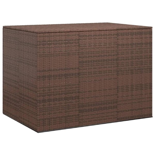 Garden Cushion Box PE Rattan 145x100x103 cm Brown vidaXL