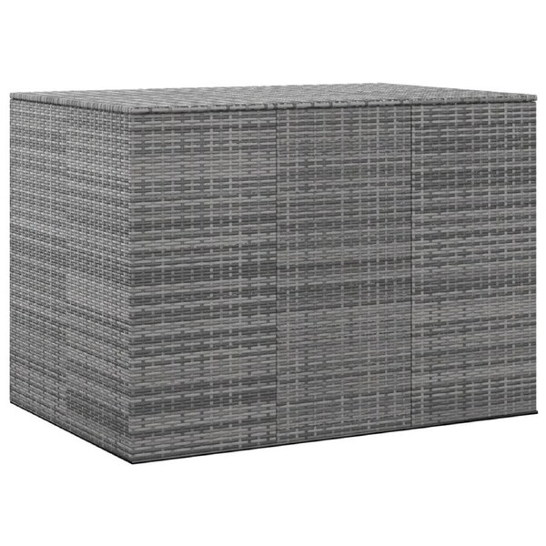 Garden Cushion Box PE Rattan 145x100x103 cm Grey vidaXL