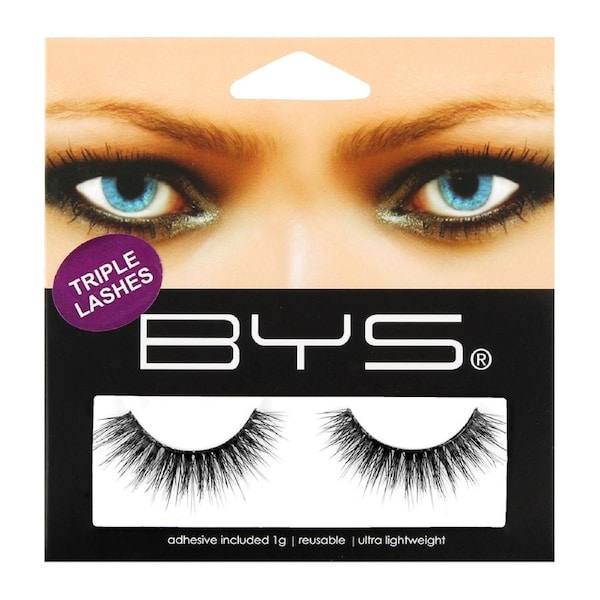 BYS Triple Luxe 1g Lash Synthetic Hair Fake/False Eyelashes Makeup Lightweight
