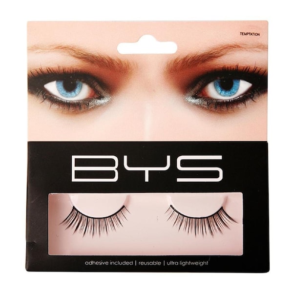 BYS Temptation Synthetic Fake/False Eyelashes Makeup Lightweight Natural Black