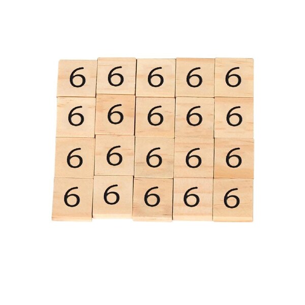 20X Wooden Alphabet Scrabble Tiles Number 6 Crafts Wood Scrapbooking Handcraft Complete DIY Decoration Coasters Crossword Game Letter Formular