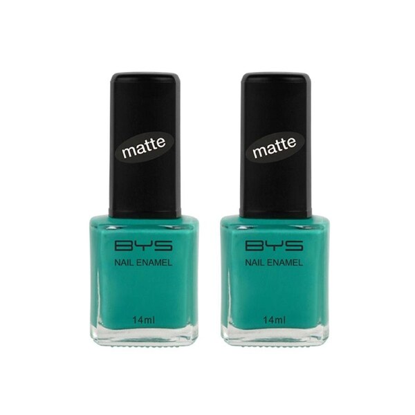 2x BYS Matte Mint Green Nail Polish Enamel Lacquer Long Wearing Quick Dry 14ml
