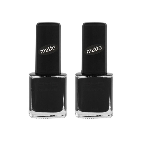 2x BYS Matte 14ml Nail Polish Enamel Lacquer Chip Resistant Lasting Quick Dry BK