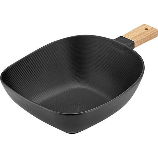 Ladelle Linear Texture Black 31.5cm Porcelain Dish Bowl w/ Serve Stick Large