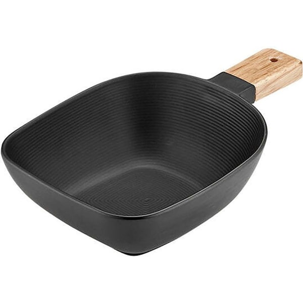 Ladelle Linear Texture Black 26.5cm Porcelain Dish Bowl w/ Serve Stick Medium