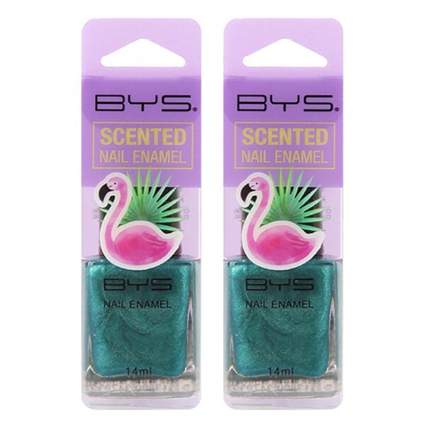 2x BYS Scented Tropical Nail Polish Enamel Lacquer Gloss Lasting Quick Dry 14ml