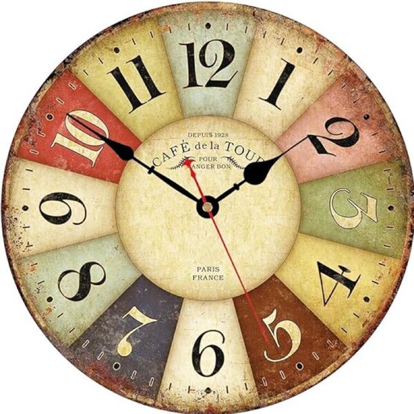 Rustic French Cafe Inspired Wall Clock Add a Touch of Vintage Charm