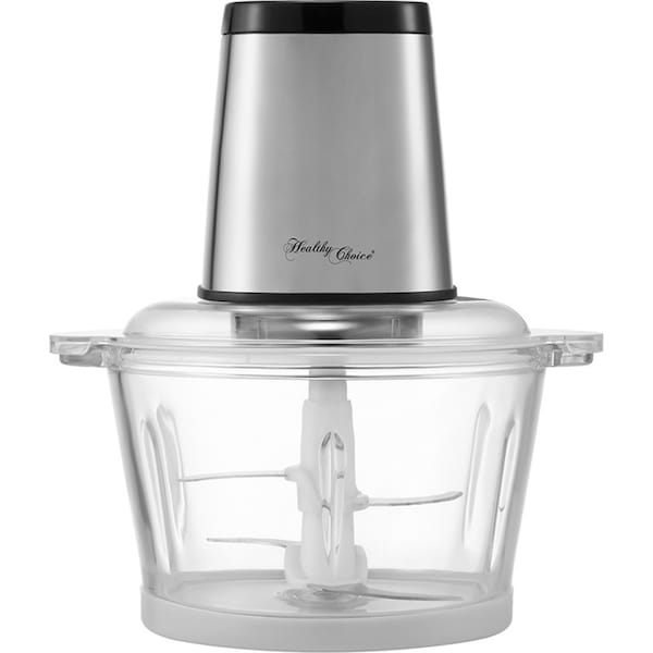 Healthy Choice Large Powerful Food Chopper Electric SS w/ 2L Glass Bowl 300W