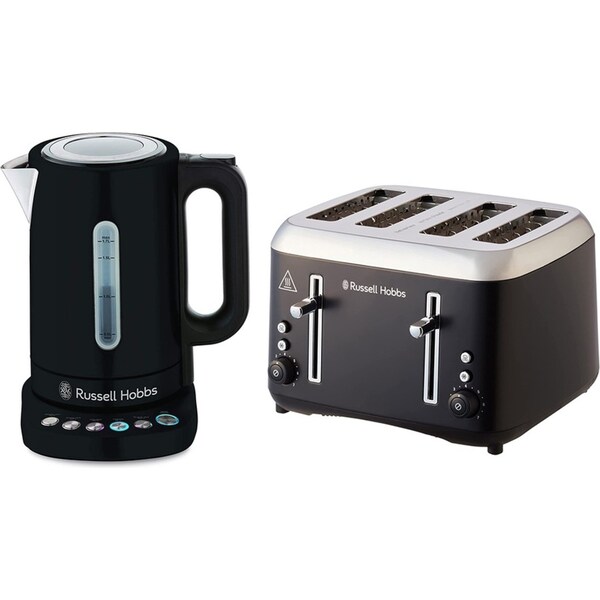 Russell Hobbs Addison Digital Kettle & 4 Slice Toaster Stainless Steel Matte BLK