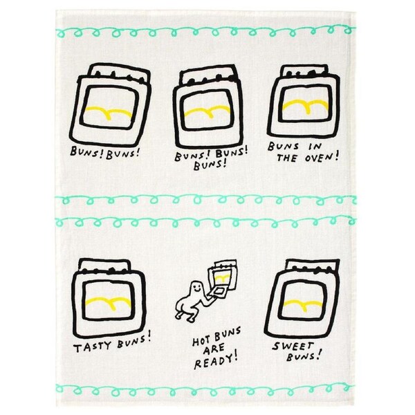 Blue Q Tea Towel - Hot Buns Are Ready