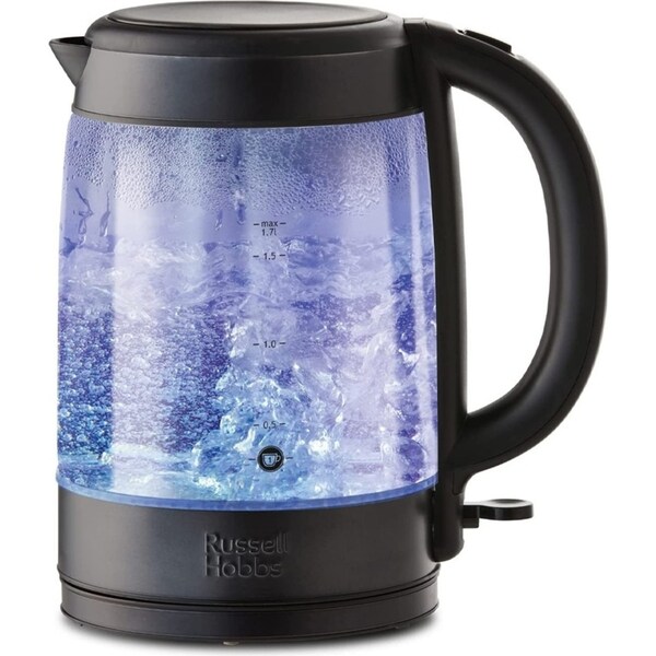 Russell Hobbs RHK172BCH Electric Brooklyn Stainless Steel 1.7L Glass Kettle BLK