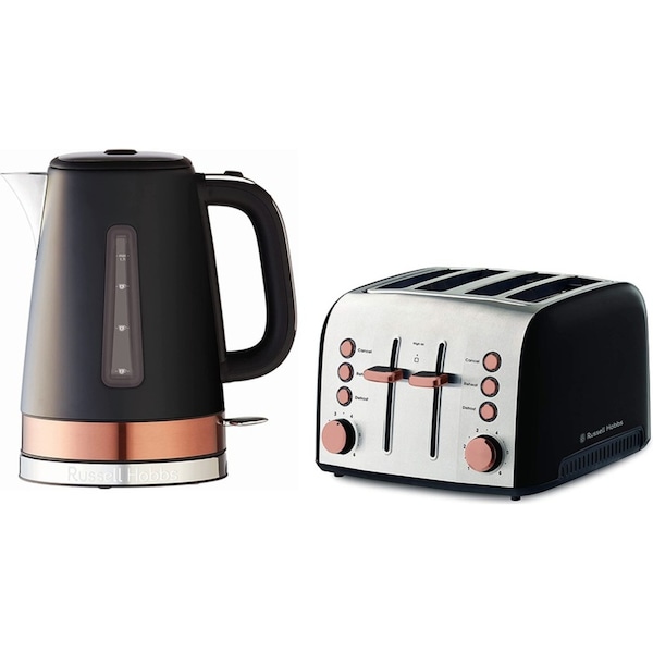 Russell Hobbs Brooklyn Kettle & 4 Slice Toaster Copper Combo