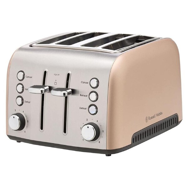 Russell Hobbs RHT94CHM Brooklyn 4-Slice Bread Sandwich Toaster 1950W Champagne