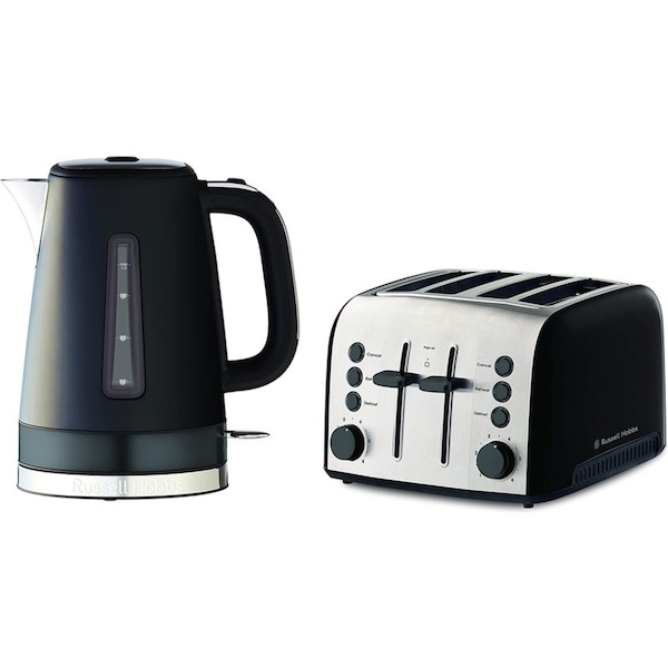Russell Hobbs Brooklyn Kettle & 4 Slice Toaster Black Combo