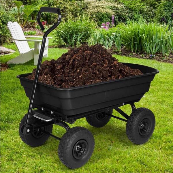 Advwin Garden Cart Trolley Wagon Cart for Outdoor Yard Lawn