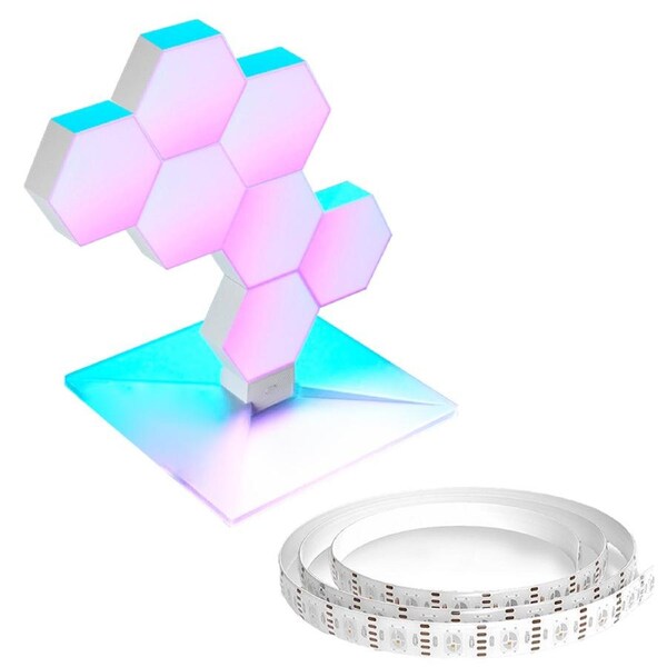 LifeSmart Electric LED Light DIY Decor WiFi Control LED Night Lighting 7 Combos Set + 2x2m 30 LEDs/M RGB LED Strip Light