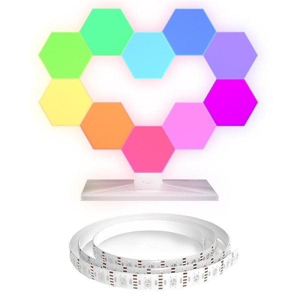 LifeSmart Electric LED Light DIY Decor WiFi Control LED Night Lighting 10 Combos Set + 2x2m 30 LEDs/M RGB LED Strip Light