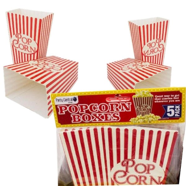 2x Popcorn Boxes Treat Circus Sleepover Birthday Party Supply Movie Night Carnival