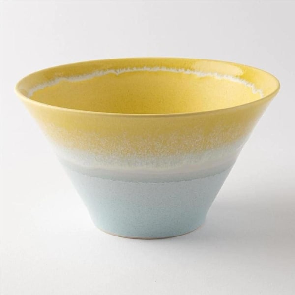 Sinkougama Pastel Donburi Bowl Yellow x Blue