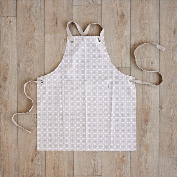 Alex Liddy Geometric Apron Dove 70X80cm 100% Cotton