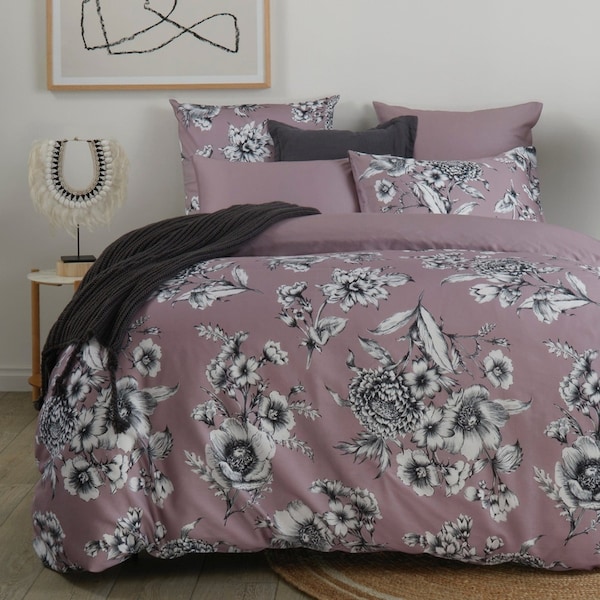 MyHouse Lucia Mauve Quilt Cover Set - Queen