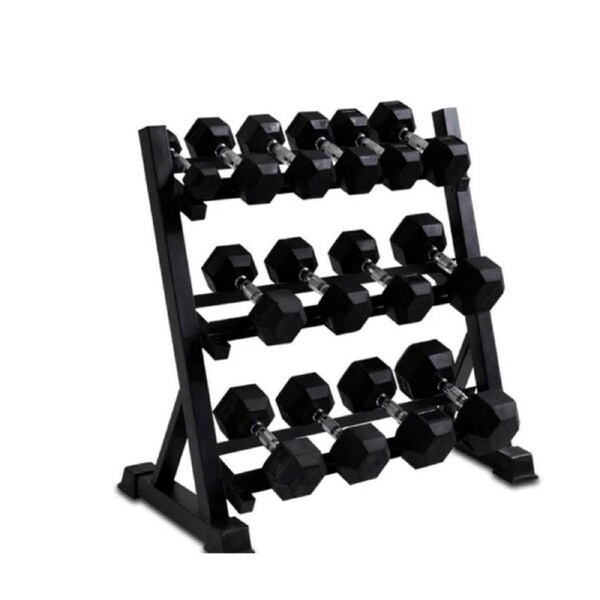 Hex Dumbbell Set 1kg - 15kg & Rack - 12 Pairs