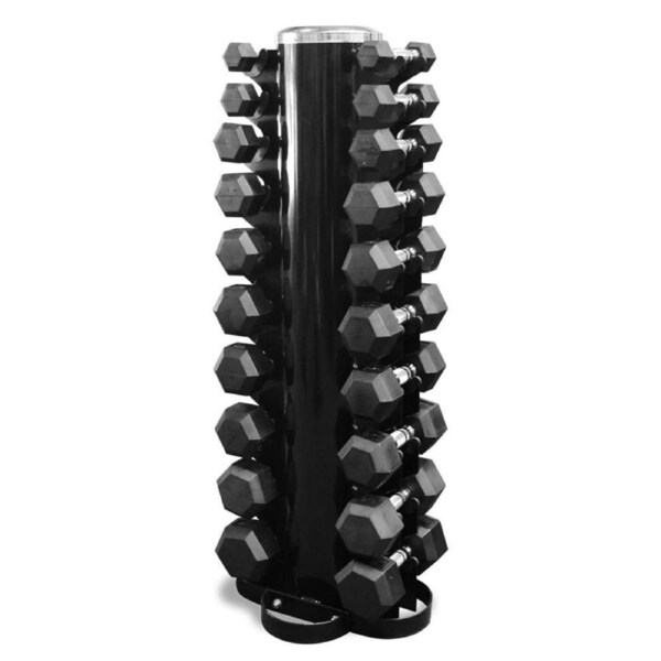 Hex Dumbbell Set 1kg - 10kg & Round Rack - 10 Pairs