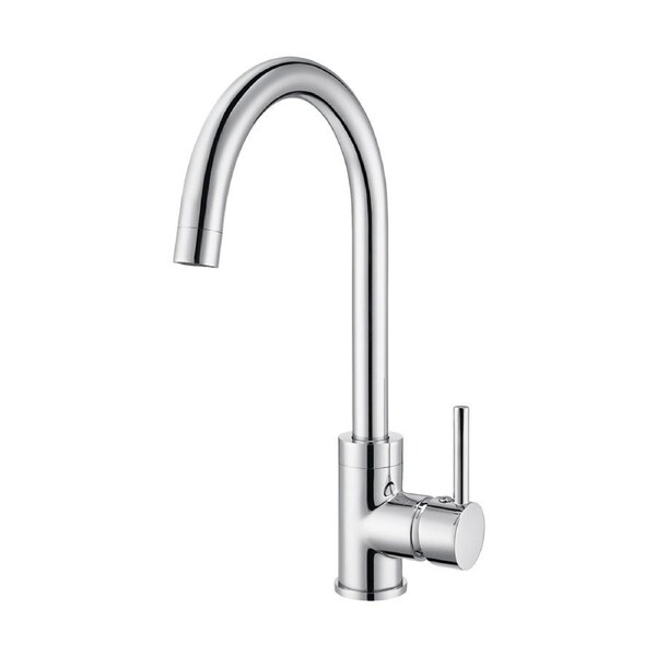 Brass Round Chrome Kitchen Mixer Tap Swivel Gooseneck Spout Laundry Sink Faucet